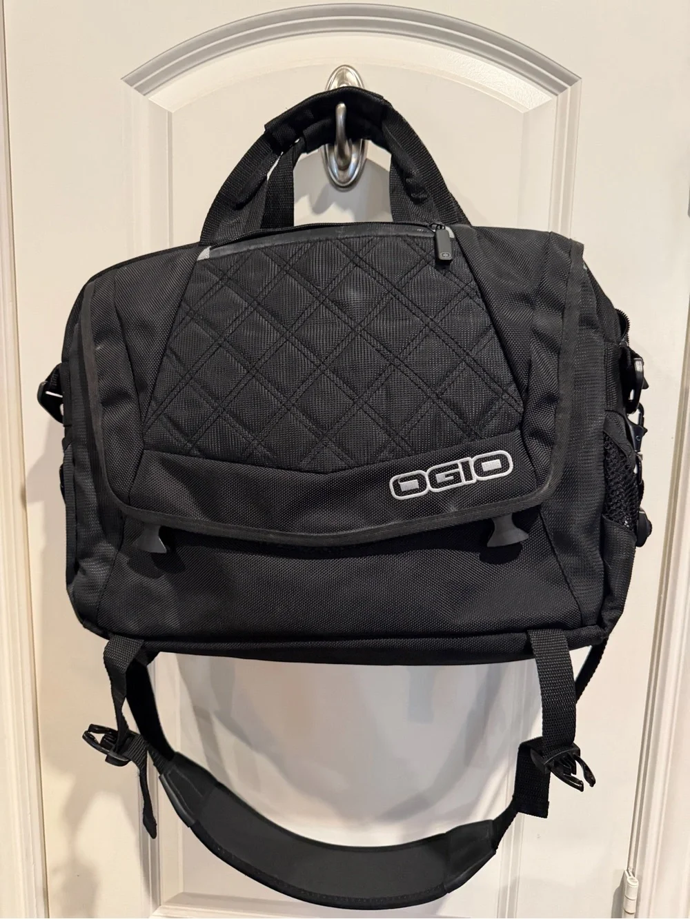 OGIO Black Quilted Front Laptop Messenger